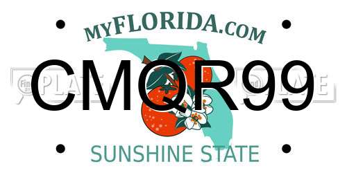 CMQR99 Florida License Plate