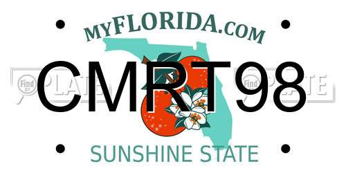 CMRT98 Florida License Plate