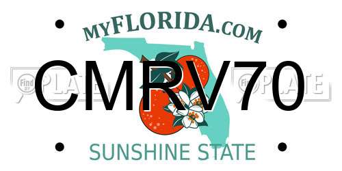 CMRV70 Florida License Plate