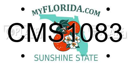CMS1083 Florida License Plate