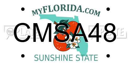 CMSA48 Florida License Plate