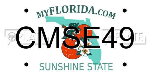 CMSE49 Florida License Plate