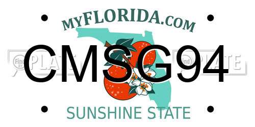 CMSG94 Florida License Plate