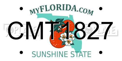 CMT1827 Florida License Plate