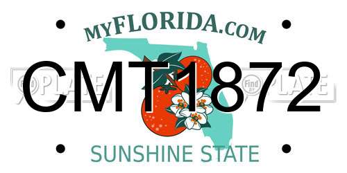 CMT1872 Florida License Plate