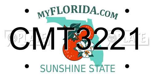 CMT3221 Florida License Plate