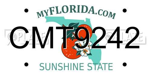 CMT9242 Florida License Plate