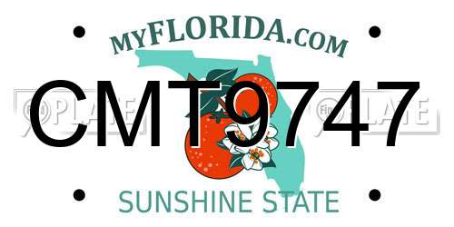 CMT9747 Florida License Plate