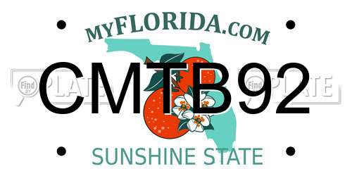 CMTB92 Florida License Plate