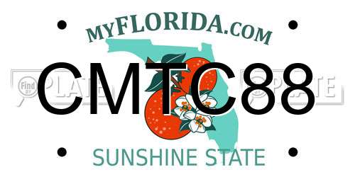 CMTC88 Florida License Plate