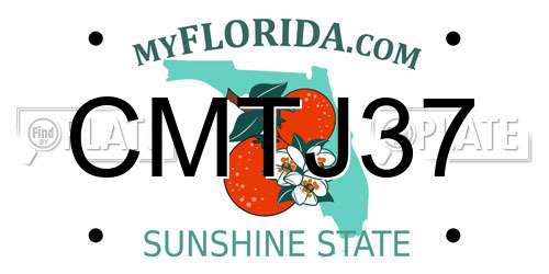 CMTJ37 Florida License Plate