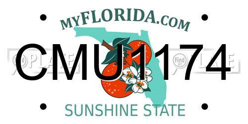 CMU1174 Florida License Plate