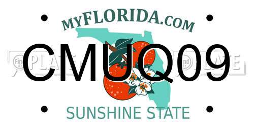 CMUQ09 Florida License Plate