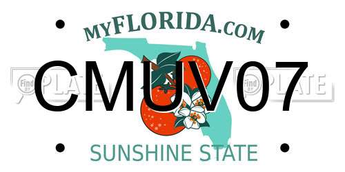 CMUV07 Florida License Plate