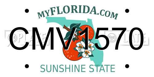 CMV1570 Florida License Plate