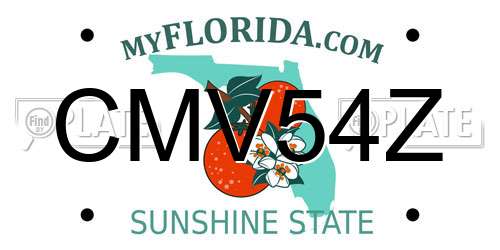 CMV54Z Florida License Plate