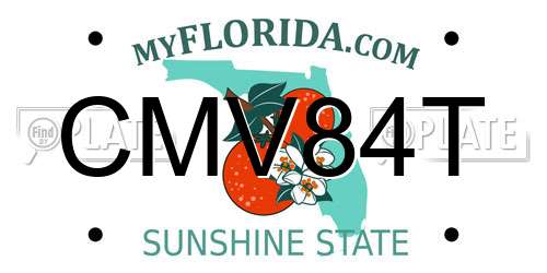 CMV84T Florida License Plate