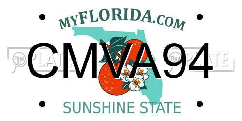 CMVA94 Florida License Plate