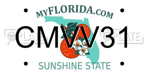 CMVV31 Florida License Plate