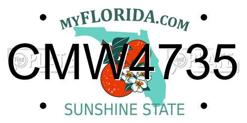 CMW4735 Florida License Plate