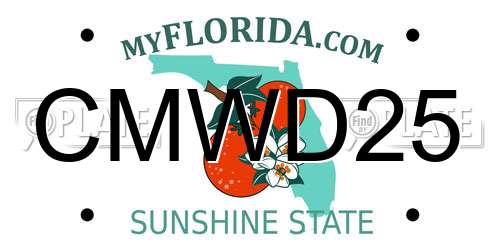 CMWD25 Florida License Plate