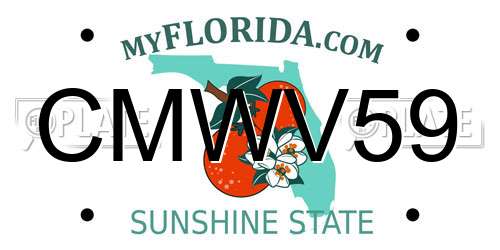 CMWV59 Florida License Plate