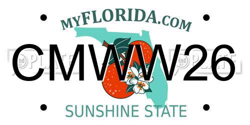 CMWW26 Florida License Plate