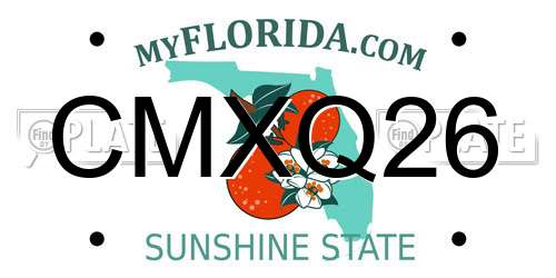 CMXQ26 Florida License Plate