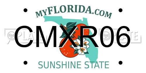 CMXR06 Florida License Plate