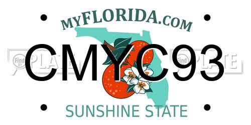 CMYC93 Florida License Plate