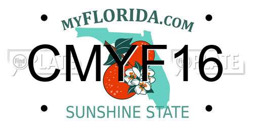 CMYF16 Florida License Plate