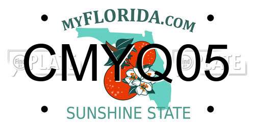 CMYQ05 Florida License Plate
