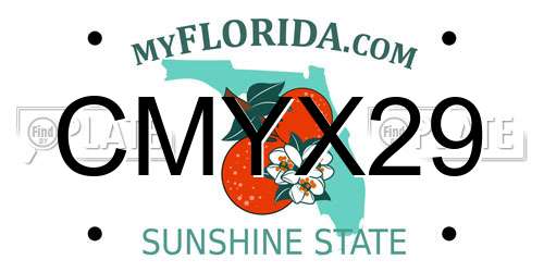 CMYX29 Florida License Plate