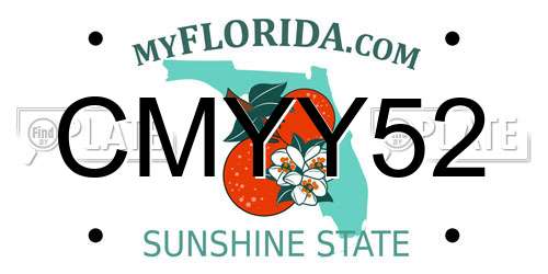 CMYY52 Florida License Plate