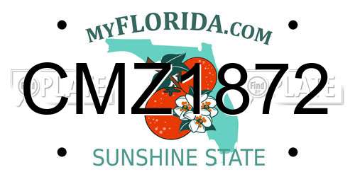 CMZ1872 Florida License Plate