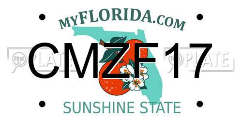CMZF17 Florida License Plate