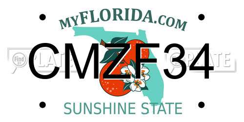 CMZF34 Florida License Plate