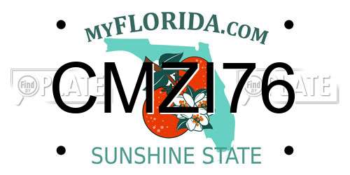CMZI76 Florida License Plate