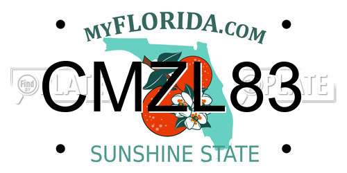 CMZL83 Florida License Plate