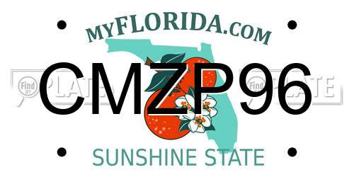 CMZP96 Florida License Plate