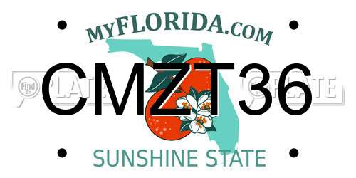 CMZT36 Florida License Plate