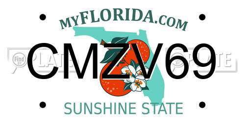 CMZV69 Florida License Plate