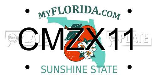 CMZX11 Florida License Plate