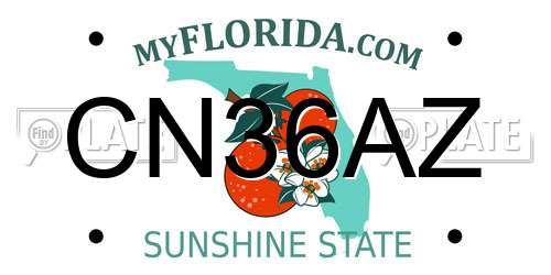 CN36AZ Florida License Plate