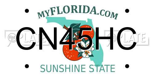 CN45HC Florida License Plate