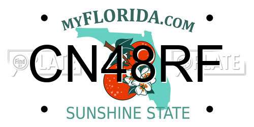 CN48RF Florida License Plate
