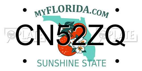 CN52ZQ Florida License Plate