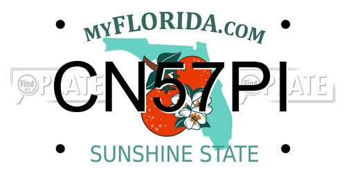 CN57PI Florida License Plate