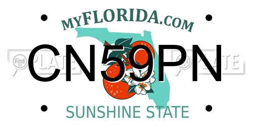 CN59PN Florida License Plate