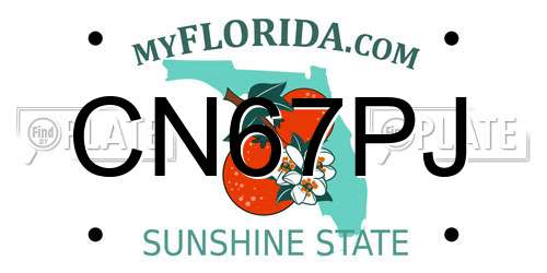 CN67PJ Florida License Plate